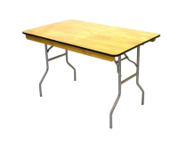 4’x 2’6” Varnished Wood Trestle Table