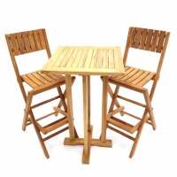 Suppliers of Teak High Bar Table & 2 Matching Bar Stools