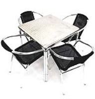 Suppliers of Aluminium Garden Set - Square Table & 4 Rattan Chairs