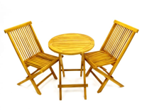 Suppliers of Teak Garden Furniture Set - 2 Folding Chairs & 1 Round 60 cms Table