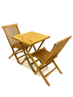 Suppliers of Teak Garden Furniture Set - 2 Folding Chairs & 1 Square Table