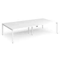 Adapt Boardroom Table with White Legs 12 People - White