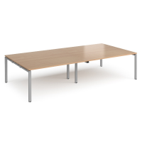 Adapt Boardroom Table with Silver Legs 12 People - Beech