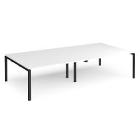 Adapt Boardroom Table with Black Legs 12 People - White