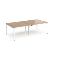 Adapt Boardroom Table with White Legs 8 People - Beech