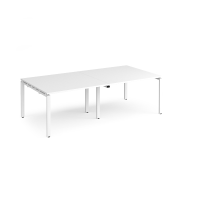Adapt Boardroom Table with White Legs 8 People - White