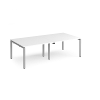 Adapt Boardroom Table with Silver Legs 8 People - White