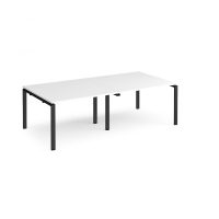 Adapt Boardroom Table with Black Legs 8 People - White