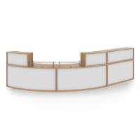 Denver Extra Large Curved Reception Unit - Beech and White