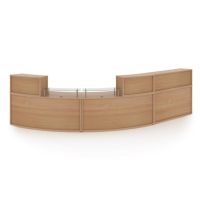 Denver Extra Large Curved Reception Unit - Beech