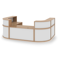 Denver Extra Large U-Shaped Reception Unit - Beech and White