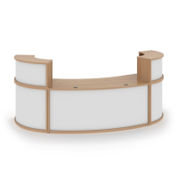 Denver Large Curved Reception Unit - Beech and White