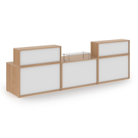 Denver Large Straight Reception Unit - Beech and White