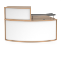 Denver Medium Curved Reception Unit - Beech and White