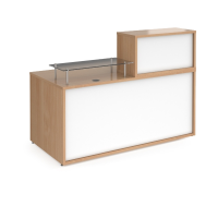 Denver Medium Straight Reception Unit - Beech and White