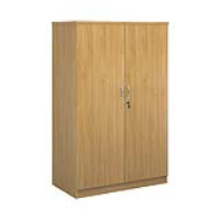 Deluxe Double Door Cupboard with 3 Shelves - Oak