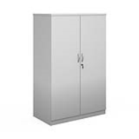 Deluxe Double Door Cupboard with 3 Shelves - White