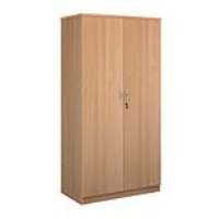 Deluxe Double Door Cupboard with 4 Shelves - Beech