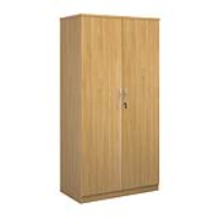 Deluxe Double Door Cupboard with 4 Shelves - Oak