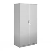 Deluxe Double Door Cupboard with 4 Shelves - White