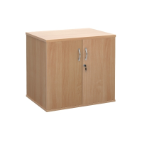 Deluxe Double Door Desk High Cupboard - Beech