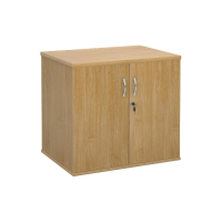 Deluxe Double Door Desk High Cupboard - Oak