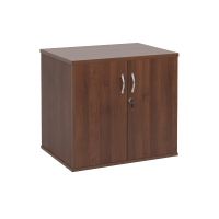 Deluxe Double Door Desk High Cupboard - Walnut