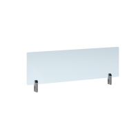 Desktop Clear Acrylic Screen Topper with Silver Brackets - 1000mm