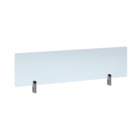 Desktop Clear Acrylic Screen Topper with Silver Brackets - 1200mm