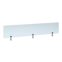 Desktop Clear Acrylic Screen Topper with White Brackets - 1600mm