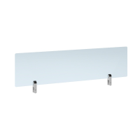 Desktop Clear Acrylic Screen Topper with White Brackets - 1200mm