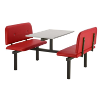 CU95 - 4-Seater Felix Canteen Unit - 2 Way Access, Red, Grey