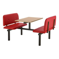 CU95 - 4-Seater Felix Canteen Unit - 2 Way Access, Red, Beech