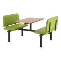 CU95 - 4-Seater Felix Canteen Unit - 2 Way Access, Green, Beech