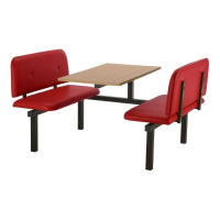 CU95 - 4-Seater Felix Canteen Unit - 1 Way Access, Red, Beech