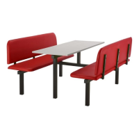 CU94 - 6-Seater Oscar Canteen Unit - 2 Way Access, Red, Grey