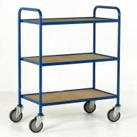 3 Tier Tray Trolleys with Fixed Ply Shelves - Tray Size - 760 x 457mm (LxW)
