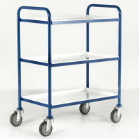 3 Tier Tray Trolleys with Removeable White Epoxy Trays - Tray Size - 760 x 457mm (LxW)