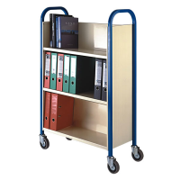 3 Tier Single Sided Book Trolley - Yellow