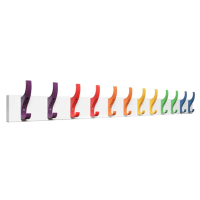 Coat Hook Rail 12 Hook with White Finish - Purple