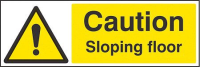 Caution sloping floor