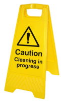 Caution cleaning in progress (free-standing floor sign)