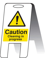 Caution cleaning in progress (self standing folding sign)