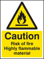 Caution risk of fire - highly flammable material