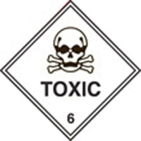 100 S/A labels 100x100mm toxic 6