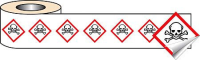250 S/A labels 100x100mm GHS Label - Toxic
