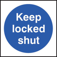 100 S/A labels 100x100mm keep locked shut