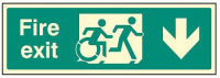 Disabled fire exit arrow down - inclusive design