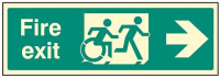 Disabled fire exit arrow right - inclusive design