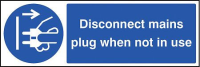 Disconnect mains plug when not in use